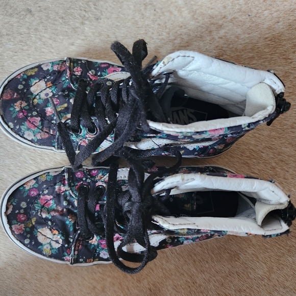 Vans Zipper High Top Sneakers Flowers - Picture 2 of 5